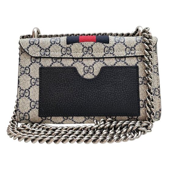 Gucci GG Supreme Web Small Padlock Shoulder Bag Navy - Picture 2 of 8